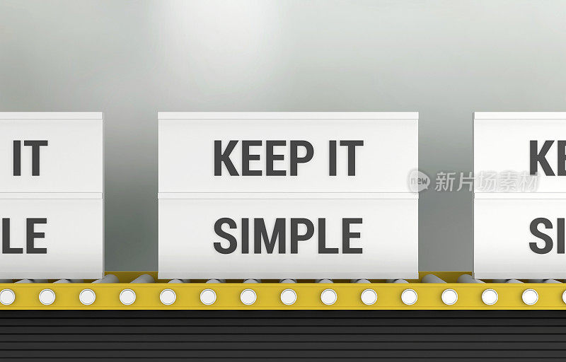生产线上的灯箱上写着“Keep It Simple”